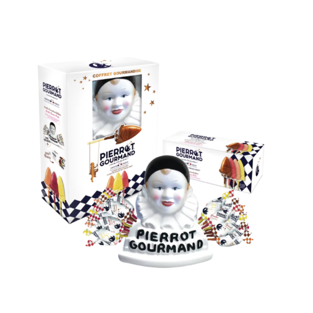 Sucettes Boules assorties Pierrot Gourmand Boîte distributrice
